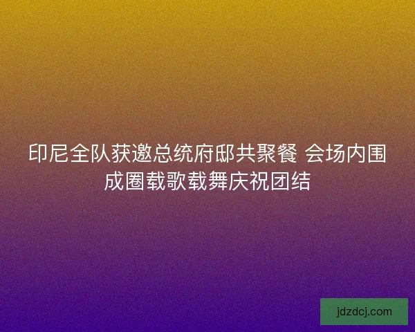 印尼全队获邀总统府邸共聚餐 会场内围成圈载歌载舞庆祝团结